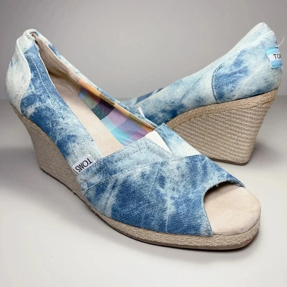 Toms  Tie Dye Denim Espadrille - Picture 1 of 8